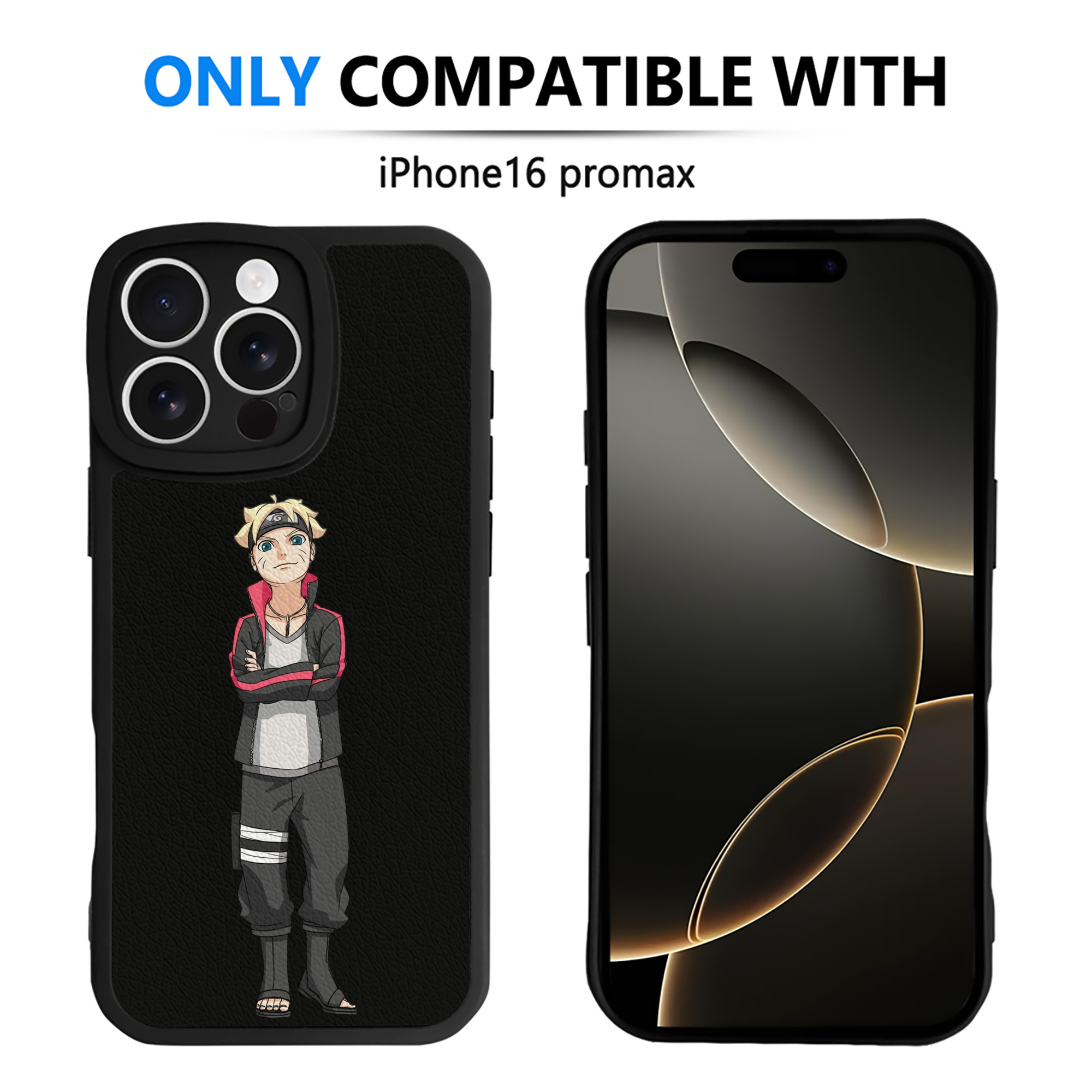 （画像用） NARUTO -ナルト- うずまき ボルト Uzumaki Boruto 【iPhone 16シリーズ対応】シリコンスマホケース（レザー調） 材質：シリコン